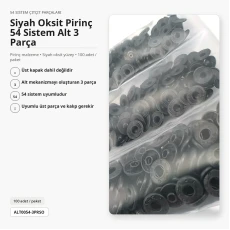 Siyah Oksit Renk Pirinç 54 Sistem Alt 3 Parça 100 Adet/Paket ALT0054-3PRSO