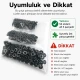 Siyah Oksit Renk Paslanmaz 54 Sistem Alt 3 Parça 100 Adet/Paket ALT0054-3PSO
