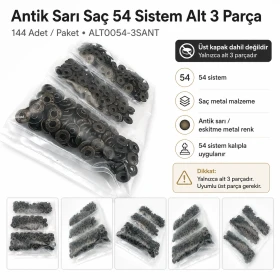 Antik Sarı Renk Saç 54 Sistem Alt 3 Parça 144 Adet/Paket ALT0054-3SANT