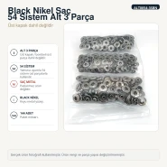Black Nikel Renk Saç 54 Sistem Alt 3 Parça 144 Adet/Paket ALT0054-3SBN