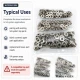 Nikel Renk Saç 54 Sistem Alt 3 Parça 144 Adet/Paket ALT0054-3SN, black nikel metal malzeme ile üretilmiş, 54 sistem çıtçıt