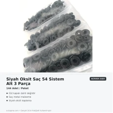 Siyah Oksit Renk Saç 54 Sistem Alt 3 Parça 144 Adet/Paket ALT0054-3SSO