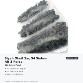 Siyah Oksit Renk Saç 54 Sistem Alt 3 Parça 144 Adet/Paket ALT0054-3SSO