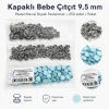 Kapaklı Bebe Çıtçıt 9,5 mm Pastel Mavisi Boyalı Paslanmaz 250 Ad/Paket C0014PromoPBlue