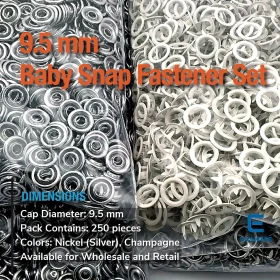 Bebe Çıtçıtı 9,5 mm Bej Renk Paslanmaz Delikli Klikıt Çıtçıt 250 Adet/Pk C0095DPPKBEJ