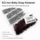 Bebe çıtçıtı 9,5 mm bordo renk paslanmaz delikli klikıt çıtçıt, 250 adet paket içeriği ile bebek giysileri ve aksesuarlar