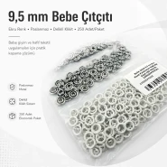 Bebe Çıtçıtı 9,5 mm Ekru Renk Paslanmaz Delikli Klikıt Çıtçıt 250 Adet/Pk C0095DPPKECRU