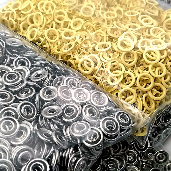 Bebe Çıtçıtı 9,5 mm Renk Limon Sarısı Paslanmaz Delikli Klikıt Çıtçıt 250 Adet/Pk C0095DPPKLSari