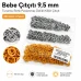 Bebe Çıtçıtı 9,5 mm Turuncu Renk Paslanmaz Delikli Klikıt Çıtçıt 250 Adet/Pk C0095DPPKORANGE