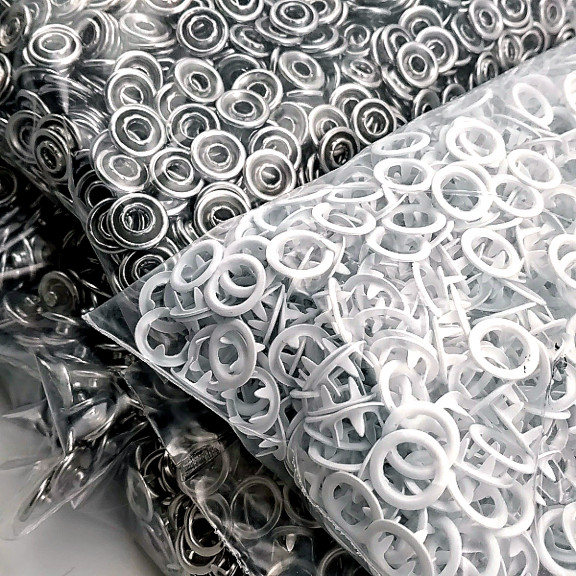 Bebe Çıtçıtı 9,5 mm Optik Beyaz Paslanmaz Delikli Klikıt Çıtçıt 250 Adet/Pk C0095DPPKOwhite