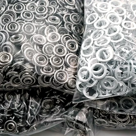 9,5 mm Prong Snaps Fastener Optic White Baby Snap Buttons 3/8" Stainless 250 Pcs/Pk C0095DPPKOwhite