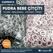 Bebe Çıtçıtı 9,5 mm Pudra Renk Paslanmaz Delikli Klikıt Çıtçıt 250 Adet/Pk C0095DPPKPudra