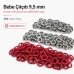 Bebe Çıtçıtı 9,5 mm Kırmızı Renk Paslanmaz Delikli Klikıt Çıtçıt 250 Adet/Pk C0095DPPKRED