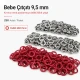 Bebe Çıtçıtı 9,5 mm Kırmızı Renk Paslanmaz Delikli Klikıt Çıtçıt 250 Adet/Pk - Tekstil ve Aksesuar Kullanımı için Uygun