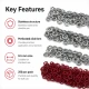 Bebe Çıtçıtı 9,5 mm Kırmızı Renk Paslanmaz Delikli Klikıt Çıtçıt 250 Adet/Pk - Tekstil ve Aksesuar Kullanımı için Uygun