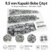 9,5 mm Kapaklı Bebe Çıtçıt Gri Boyalı Paslanmaz 250 Ad/Paket C0095KPPKGRI