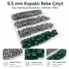 9,5 mm Kapaklı Bebe Çıtçıt Koyu Yeşil Boyalı Paslanmaz 250 Ad/Paket C0095KPPKKYSL
