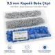 9,5 mm kapaklı bebek çıtçıt saks mavi boyalı paslanmaz, 250 adet paket, çocuk giyimde kullanım için ideal