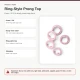 8 mm / 0.31 in Dusty Rose Stainless Ring-Style Prong Snap Fasteners for babywear and light garments