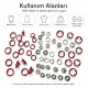 8 mm Kırmızı Renk Delikli Klikıt Bebe Çıtçıtı Paslanmaz 250 Adet/Paket - Tekstil ve Hobi Kullanımı için İdeal