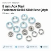 8 mm / 0.31 in Light Blue Stainless Ring-Style Prong Snap Fasteners, 250 Sets/Pack ERBCLK0008PAM