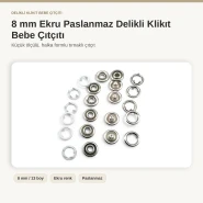 8 mm Ekru Renk Delikli Klikıt Bebe Çıtçıtı Paslanmaz 250 Adet/Paket ERBCLK0008PE