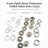 8 mm Optik Beyaz Renk Delikli Klikıt Bebe Çıtçıtı Paslanmaz 250 Adet/Paket ERBCLK0008POB