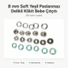 8 mm / 0.31 in Soft Green Stainless Ring-Style Prong Snap Fasteners, 250 Sets/Pack ERBCLK0008SY