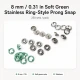 8 mm / 0.31 in Soft Green Stainless Ring-Style Prong Snap Fasteners for babywear, bodysuits, and light garment projects