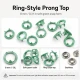 8 mm / 0.31 in Soft Green Stainless Ring-Style Prong Snap Fasteners for babywear, bodysuits, and light garment projects