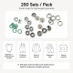8 mm / 0.31 in Soft Green Stainless Ring-Style Prong Snap Fasteners for babywear, bodysuits, and light garment projects