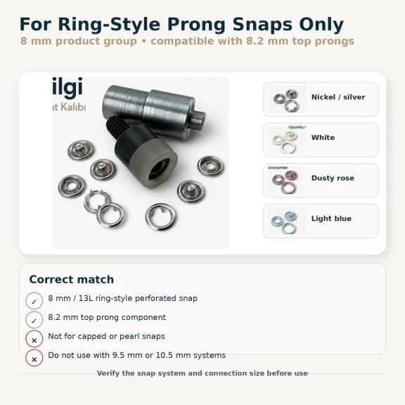 Setting Die for 8 mm / 0.31 in Ring-Style Prong Baby Snap Fasteners KLP0082-80