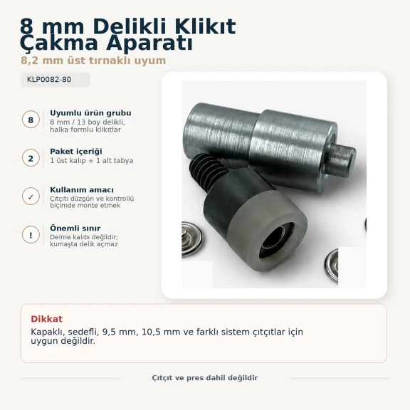 Setting Die for 8 mm / 0.31 in Ring-Style Prong Baby Snap Fasteners KLP0082-80