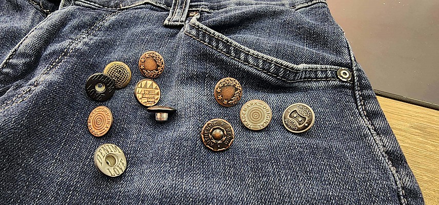 ▷ Jeans Buttons - Jeans Button 23 mm 36 L Sun Design Rhinestone Jeans Button