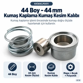 44 Boy 28 mm Kumaş Kaplama Düğme Aparatı KLP0044KPL