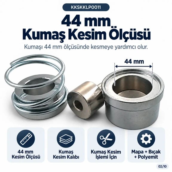 44 Boy 28 mm kumaş kaplama düğme aparatı