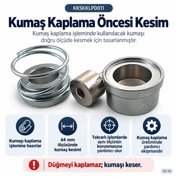 44 Boy 28 mm kumaş kaplama düğme aparatı