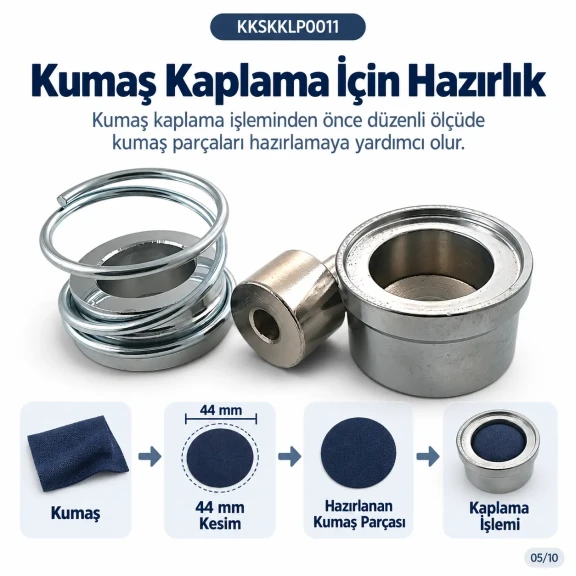 44 Boy 28 mm kumaş kaplama düğme aparatı
