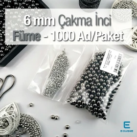 Imitation Pearls 6 mm Black Nickel Color (1000 pieces / Pack) INC0006BN
