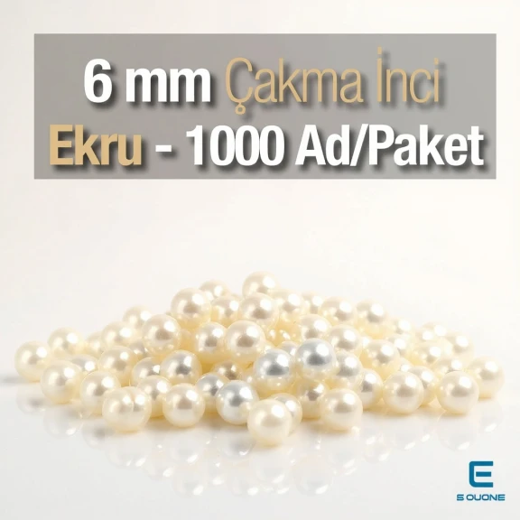 Çakma İnci 6 mm Krem Renk ( 1000 ad / Paket)  INC0006CRM