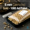 Çakma İnci 6 mm Gold Renk ( 1000 ad / Paket)  INC0006GLD