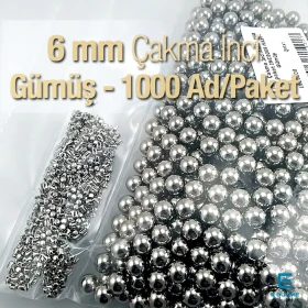 Çakma İnci 6 mm Nikel Renk ( 1000 ad / Paket) INC0006SLN