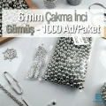 Çakma İnci 6 mm Nikel Renk ( 1000 ad / Paket)  INC0006SLN