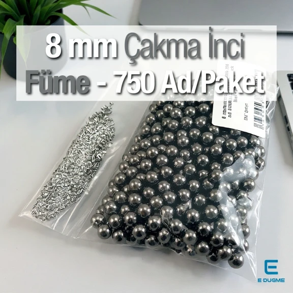 Çakma İnci 8 mm Black Nikel Renk ( 750 ad / Paket) INC0008BN