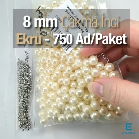 Çakma İnci 8 mm Krem Renk ( 750 ad / Paket) INC0008CRM