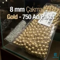 Çakma İnci 8 mm Gold Renk ( 750 ad / Paket)  INC0008GLD