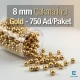 Çakma İnci 8 mm Gold Renk ( 750 ad / Paket)  INC0008GLD