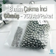 Çakma İnci 8 mm Nikel Renk ( 750 ad / Paket) INC0008SLN