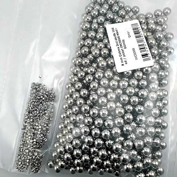 Çakma İnci 8 mm Nikel Renk ( 750 ad / Paket)  INC0008SLN