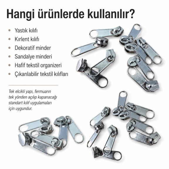 Tip 5 Tek Elcikli Naylon Fermuar Kürsörü Yastık ve Kırlent Kılıfları için EKRSTT5